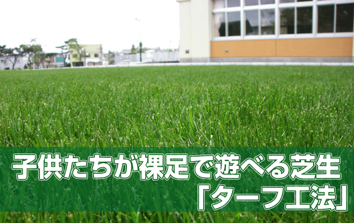 子供たちが裸足で遊べる芝生 ターフ工法